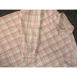 LL Bean Shirt Mens 2XLT Pink Plaid Traditional Fit Button Up Flannel Long Sleeve